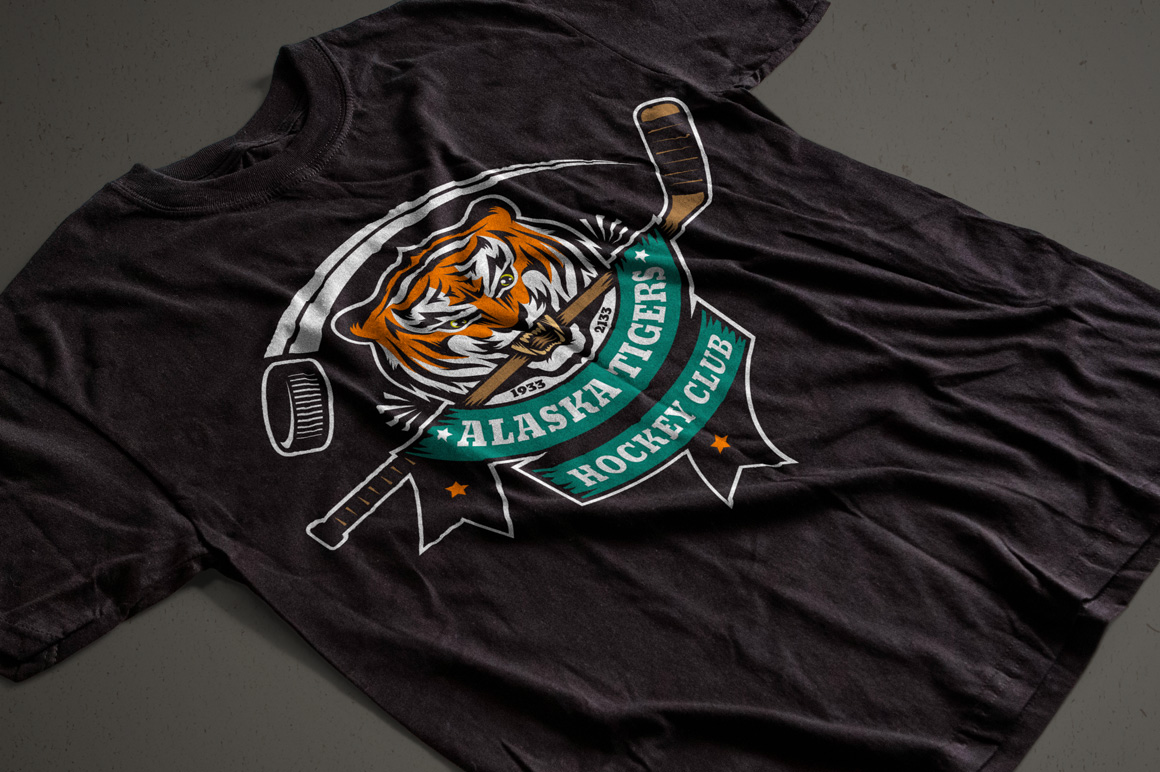 Download Иллюстрация "Tiger Mascot - Illustration" / Tiger Mascot - Illustration - Иллюстрация на тему графика emblem badge label illustration banner professional poster stamp ribbon symbol