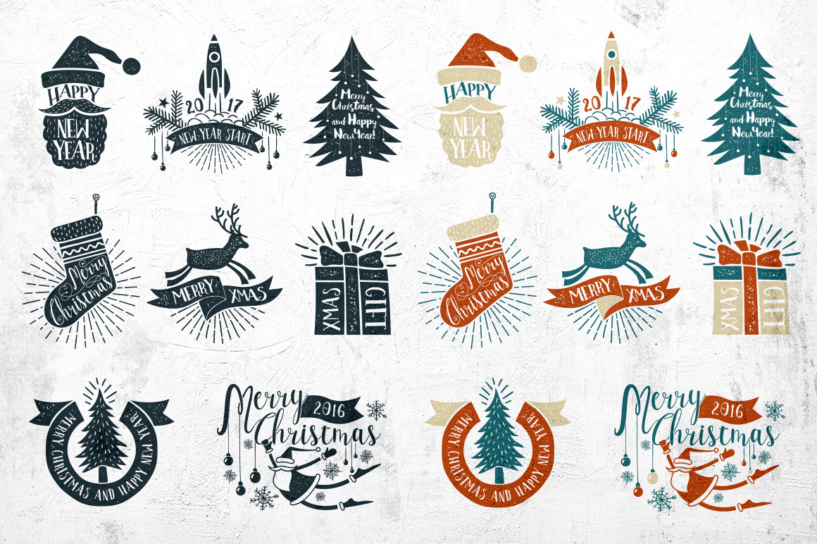 Download Иллюстрация "Vintage Christmas Labels - Illustration" / Vintage Christmas Labels - Illustration - Иллюстрация на тему графика emblem badge label illustration banner professional poster stamp ribbon symbol