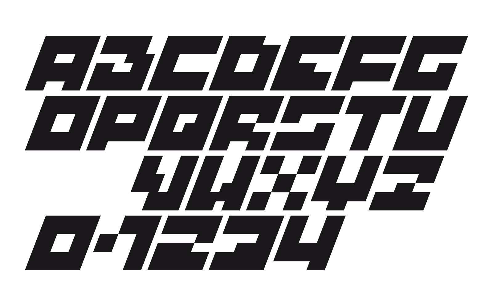 Download Шрифт "Bajt Italic Font" / Bajt Italic Font - Шрифт на тему графика bit bajt byte font typeface computer tech data digital display futuristic game geometric grid logo modern pixel pixelfont italic heavy