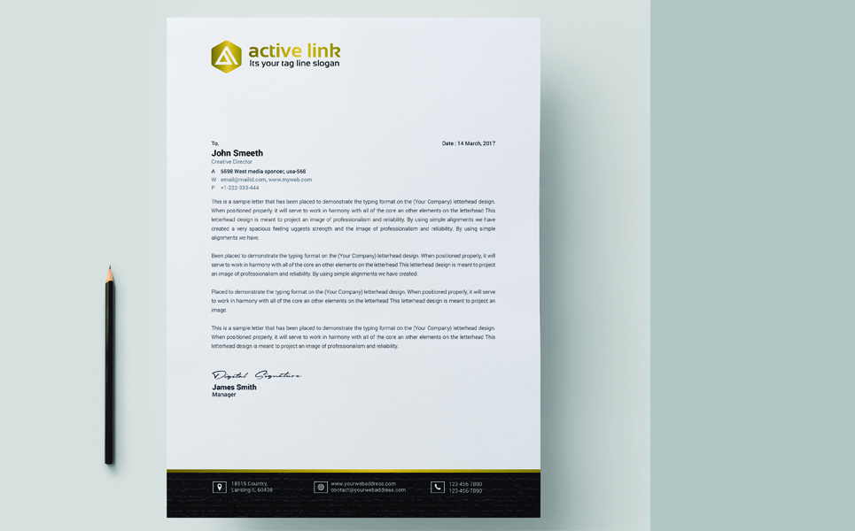 Download Фирменный стиль "Black and Golden Stationary - Corporate Identity Template" / Black and Golden Stationary - Corporate Identity Template - Фирменный стиль на тему графика corporate identity creative businesscard template black golden stationary letterhead invoice envelope folder simple office twocolor bundle
