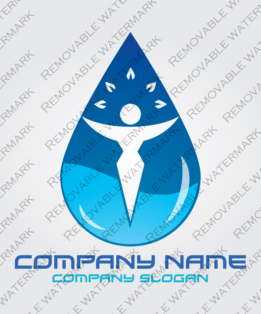 Download Шаблон логотипа "Clear Water Logo Template" / Clear Water Logo Template - Шаблон логотипа на тему графика 