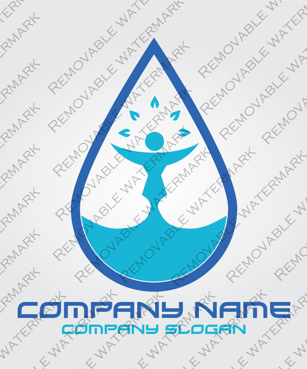Download Шаблон логотипа "Clear Water Logo Template" / Clear Water Logo Template - Шаблон логотипа на тему графика 