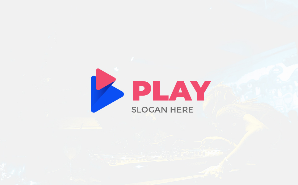 Download Шаблон логотипа "Play Design Logo Template" / Play Design Logo Template - Шаблон логотипа на тему графика play logo modern blue red purple music remix youtube yputuber new style flat minimal graphic design trend