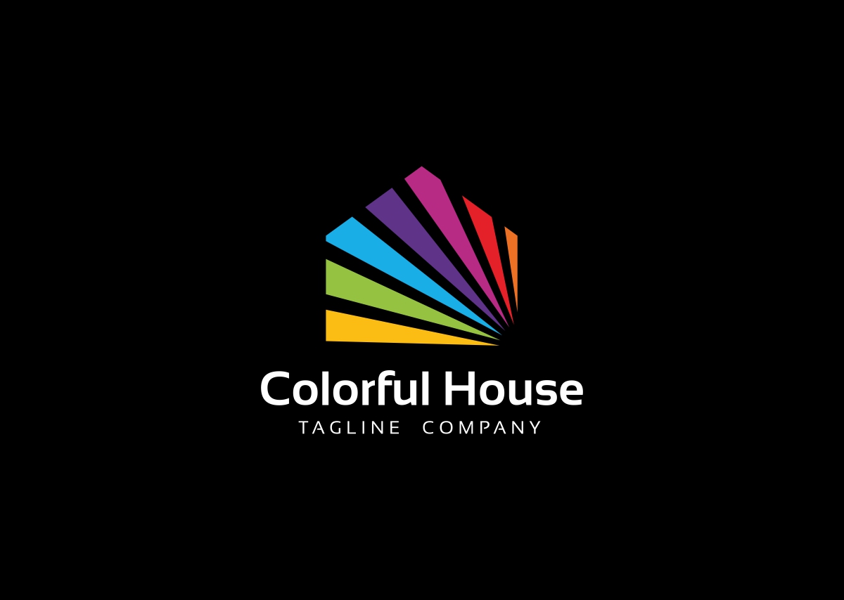Download Шаблон логотипа "Colorful House Logo Template" / Colorful House Logo Template - Шаблон логотипа на тему графика architecture art gallery charity children s foundation hospital creative eco house ecologic ecology farm green home handmade happy staging finder