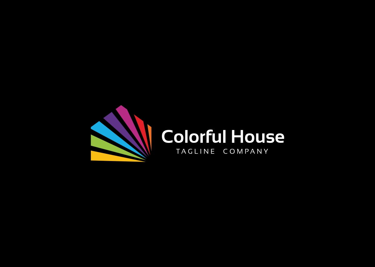Download Шаблон логотипа "Colorful House Logo Template" / Colorful House Logo Template - Шаблон логотипа на тему графика architecture art gallery charity children s foundation hospital creative eco house ecologic ecology farm green home handmade happy staging finder