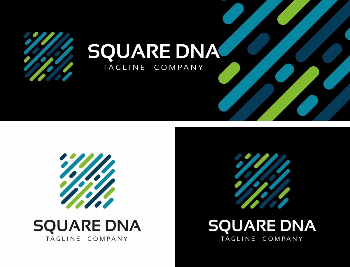 Download Шаблон логотипа "Square DNA Logo Template" / Square DNA Logo Template - Шаблон логотипа на тему графика cmyk colorful dna elegant human lab life logo medical modern science vector adn agency alliance cercle future game group letter