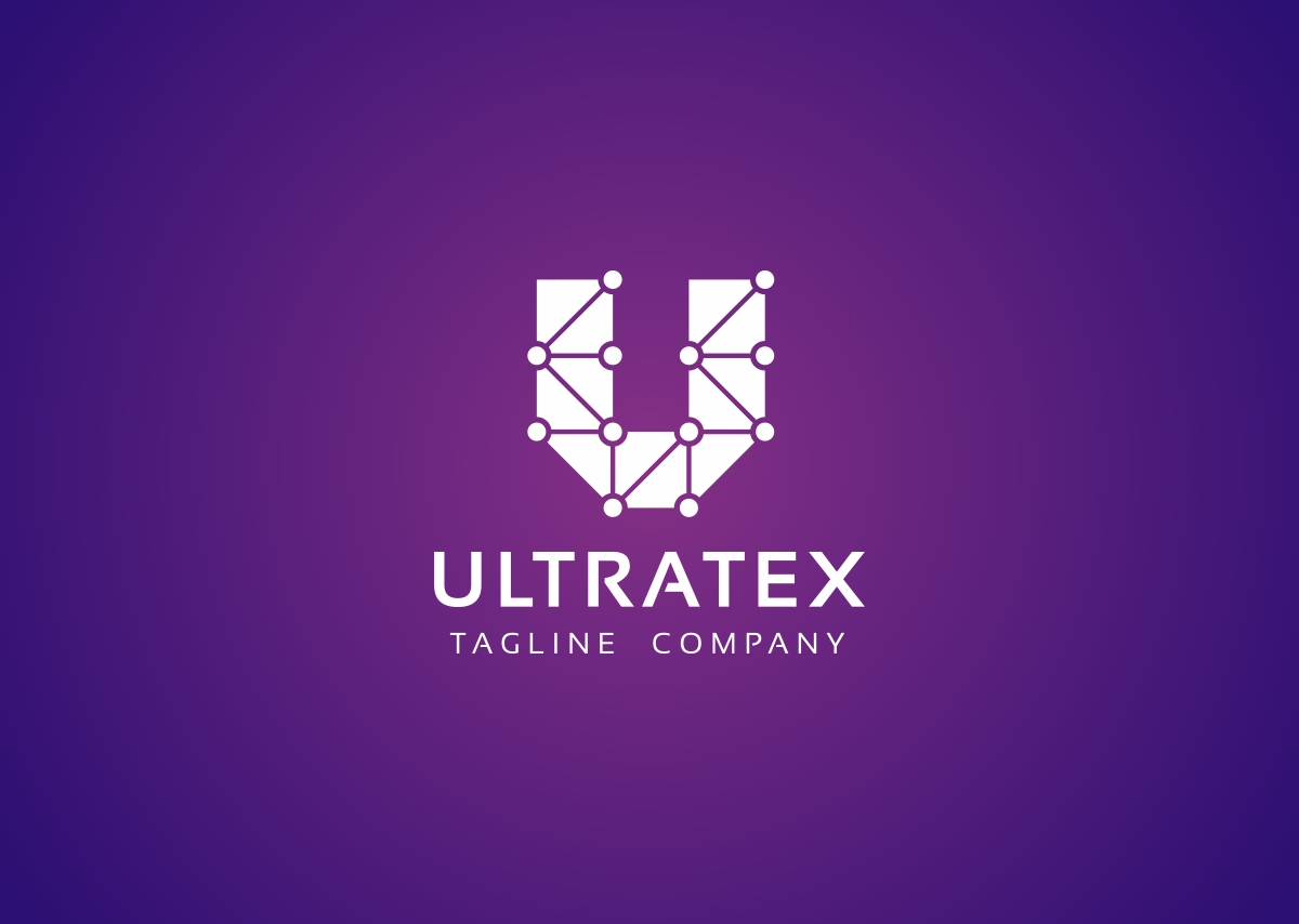 Download Шаблон логотипа "Ultratex Logo Template" / Ultratex Logo Template - Шаблон логотипа на тему графика 3d ai app blue brand branding business company corporate eps hardware identity internet letter logo design logotype modern software system