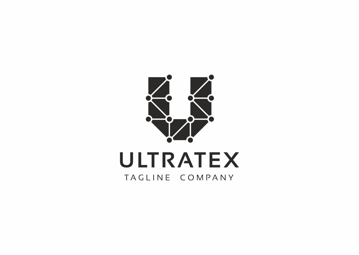 Download Шаблон логотипа "Ultratex Logo Template" / Ultratex Logo Template - Шаблон логотипа на тему графика 3d ai app blue brand branding business company corporate eps hardware identity internet letter logo design logotype modern software system