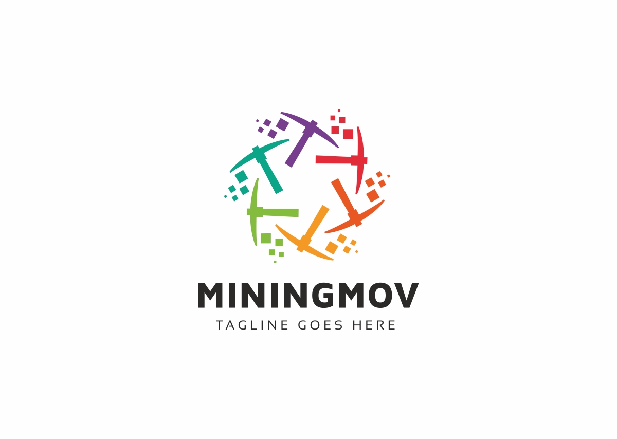 Download Шаблон логотипа "Bitcoin Crypto Miningmov Colorful Logo Template" / Bitcoin Crypto Miningmov Colorful Logo Template - Шаблон логотипа на тему графика bank bit coin logo mining money branding building cash creative data digging digital digital money economics explorer mines modern explore
