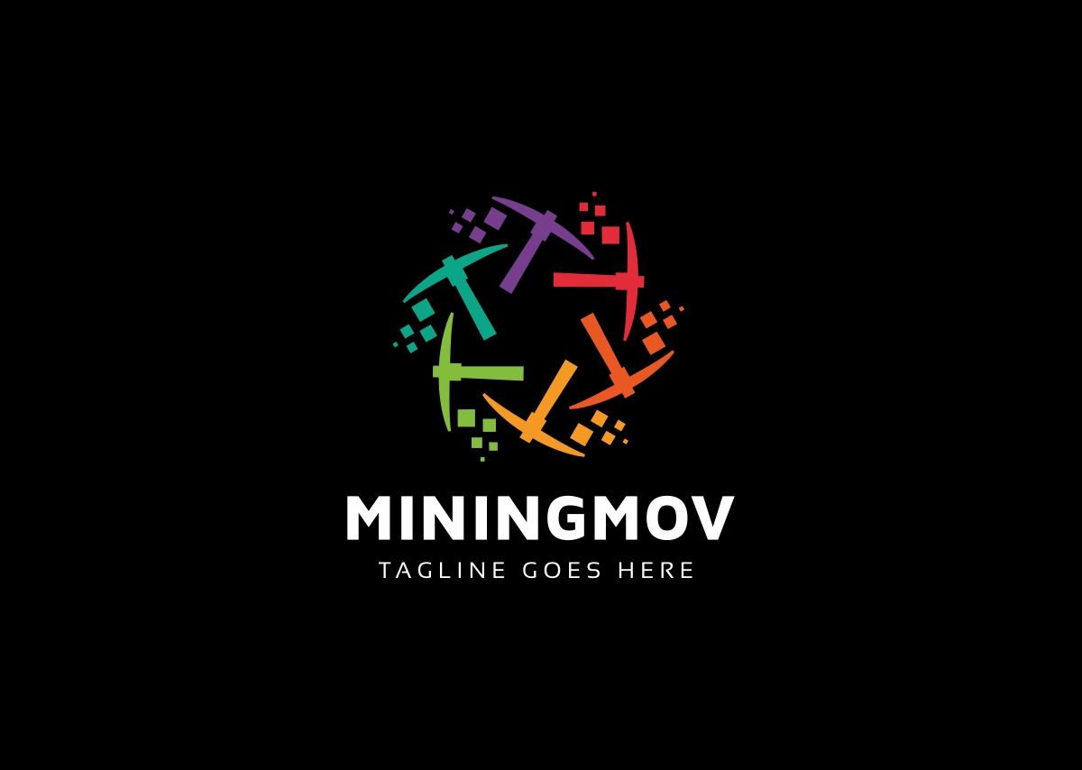Download Шаблон логотипа "Bitcoin Crypto Miningmov Colorful Logo Template" / Bitcoin Crypto Miningmov Colorful Logo Template - Шаблон логотипа на тему графика bank bit coin logo mining money branding building cash creative data digging digital digital money economics explorer mines modern explore