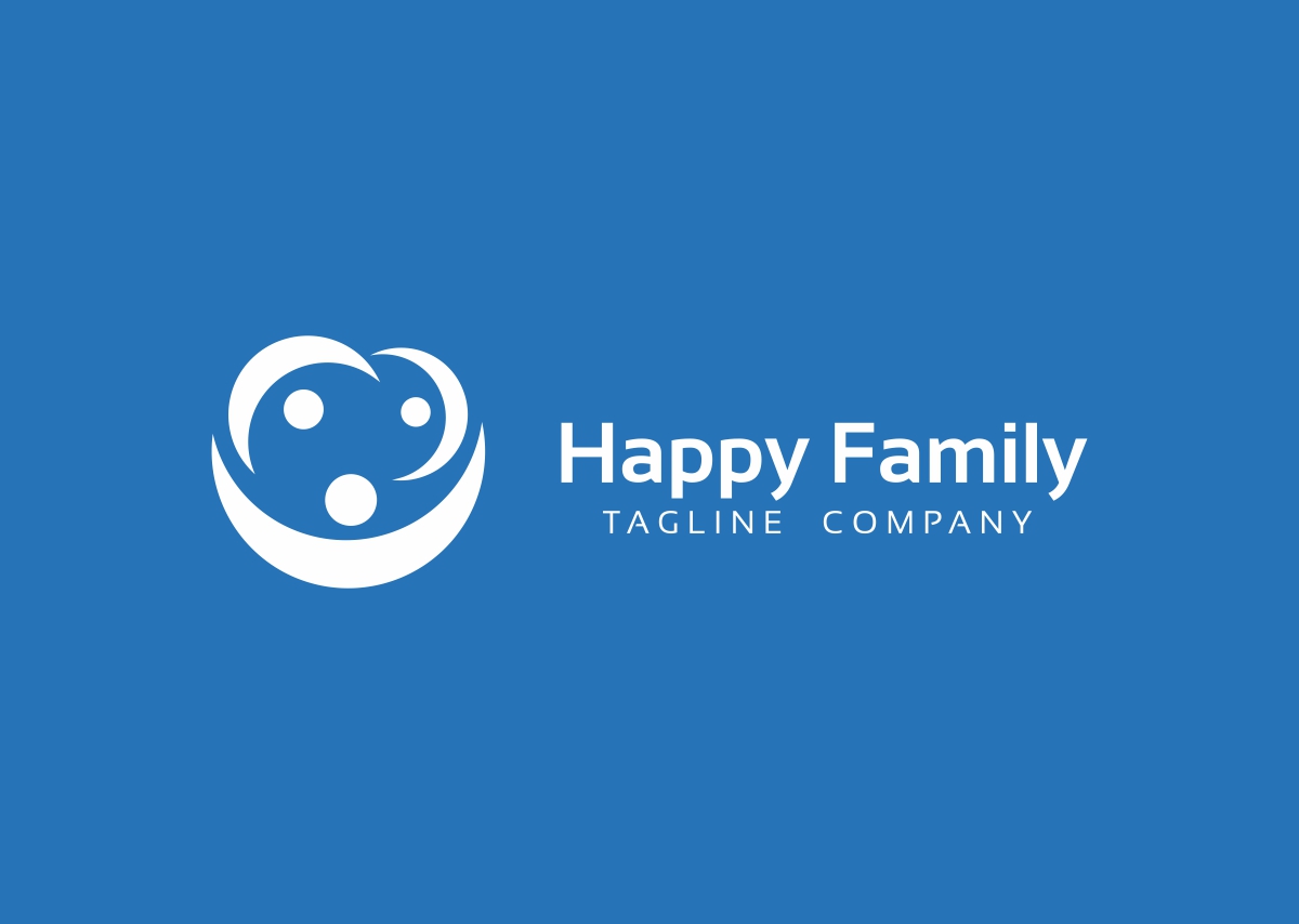 Download Шаблон логотипа "Happy Family Logo Template" / Happy Family Logo Template - Шаблон логотипа на тему графика baby business child children cloud community connect connection family foundation friend happy home kid kindergarten love man people social network