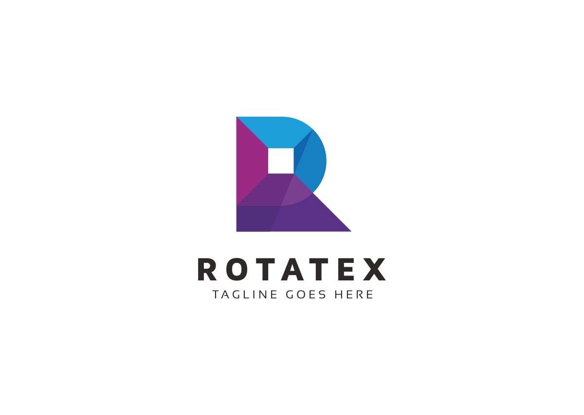 Download Шаблон логотипа "Rotatex R Letter Logo Template" / Rotatex R Letter Logo Template - Шаблон логотипа на тему графика 3d agency app bold business concept corporate creative depth detail glossy gradient industry marketing media modern multimedia professional r letter