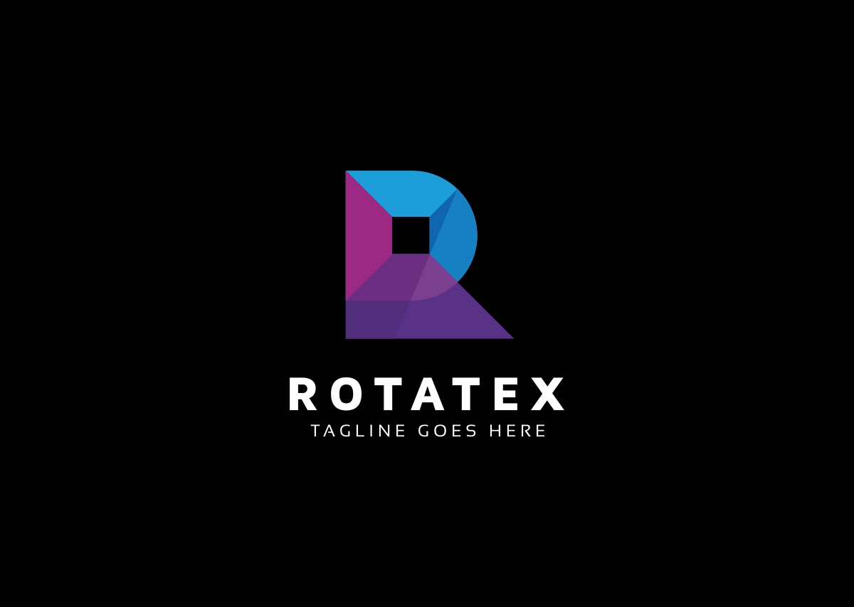 Download Шаблон логотипа "Rotatex R Letter Logo Template" / Rotatex R Letter Logo Template - Шаблон логотипа на тему графика 3d agency app bold business concept corporate creative depth detail glossy gradient industry marketing media modern multimedia professional r letter