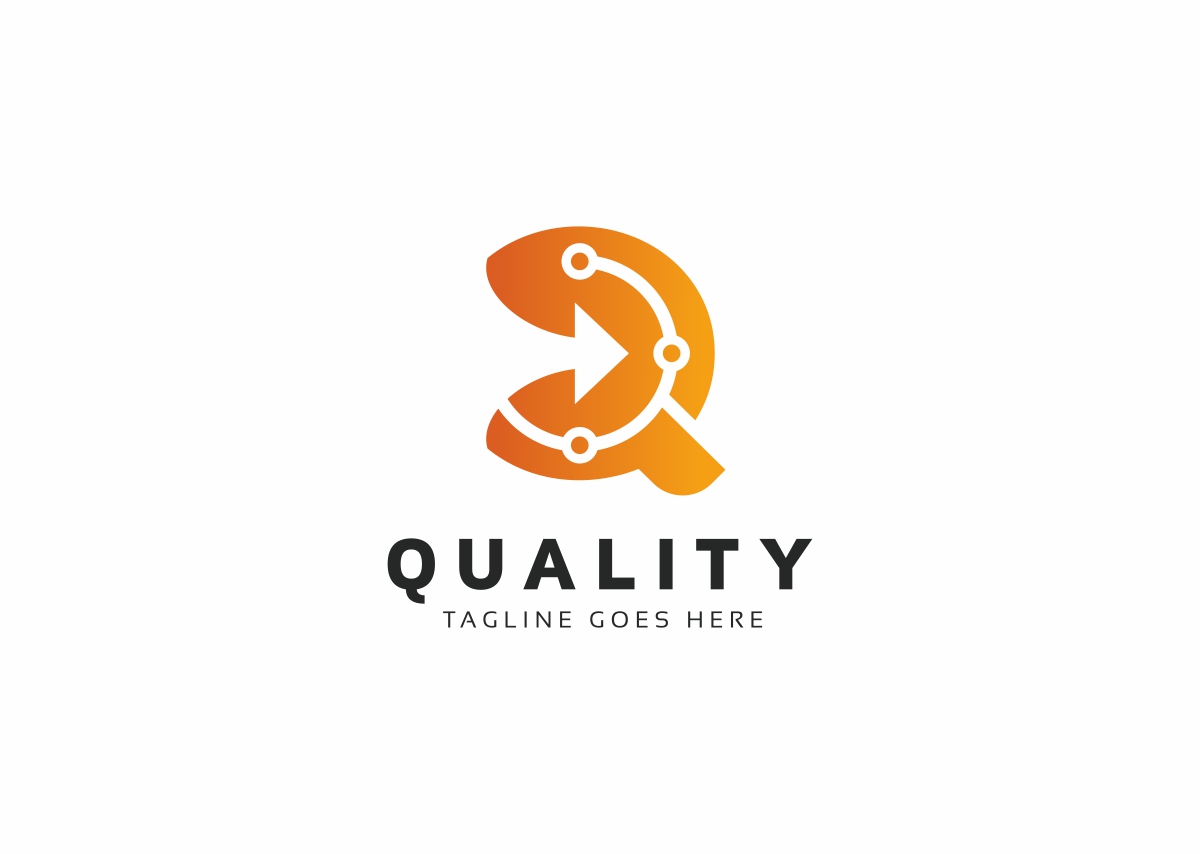 Download Шаблон логотипа "Quality Data Q Letter Logo Logo Template" / Quality Data Q Letter Logo Logo Template - Шаблон логотипа на тему графика bold circle corporate creative elegant entertainment letter light limited logo media modern orange professional q studio template unique web