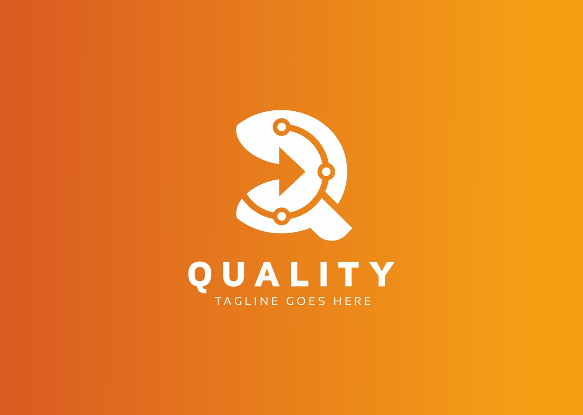 Download Шаблон логотипа "Quality Data Q Letter Logo Logo Template" / Quality Data Q Letter Logo Logo Template - Шаблон логотипа на тему графика bold circle corporate creative elegant entertainment letter light limited logo media modern orange professional q studio template unique web