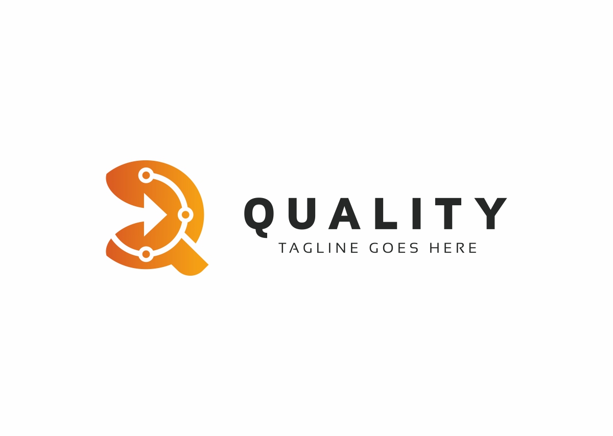 Download Шаблон логотипа "Quality Data Q Letter Logo Logo Template" / Quality Data Q Letter Logo Logo Template - Шаблон логотипа на тему графика bold circle corporate creative elegant entertainment letter light limited logo media modern orange professional q studio template unique web