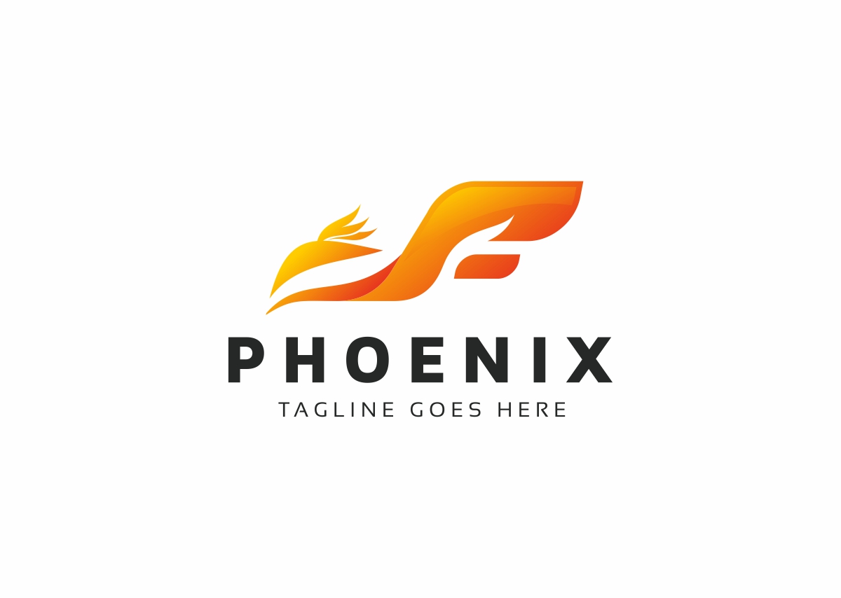 Download Шаблон логотипа "Phoenix Bird Logo Template" / Phoenix Bird Logo Template - Шаблон логотипа на тему графика animal bird brand colorful creative crest design developer eagle elegant fire flame fly freedom insurance mythology phoenix professional protect security