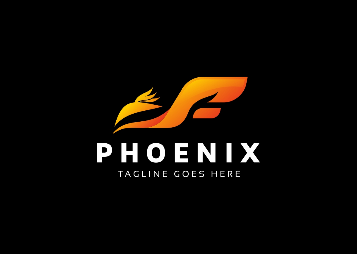 Download Шаблон логотипа "Phoenix Bird Logo Template" / Phoenix Bird Logo Template - Шаблон логотипа на тему графика animal bird brand colorful creative crest design developer eagle elegant fire flame fly freedom insurance mythology phoenix professional protect security