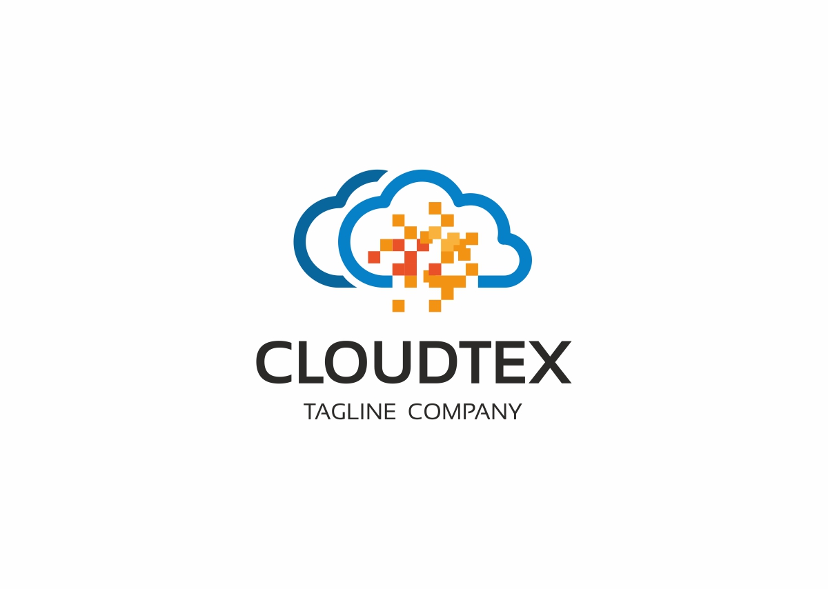 Download Шаблон логотипа "Cloud Logo Template" / Cloud Logo Template - Шаблон логотипа на тему графика agency app backup blue cloud computing connect host logo server social coding computer data digital hardware hosting interactive internet logotype