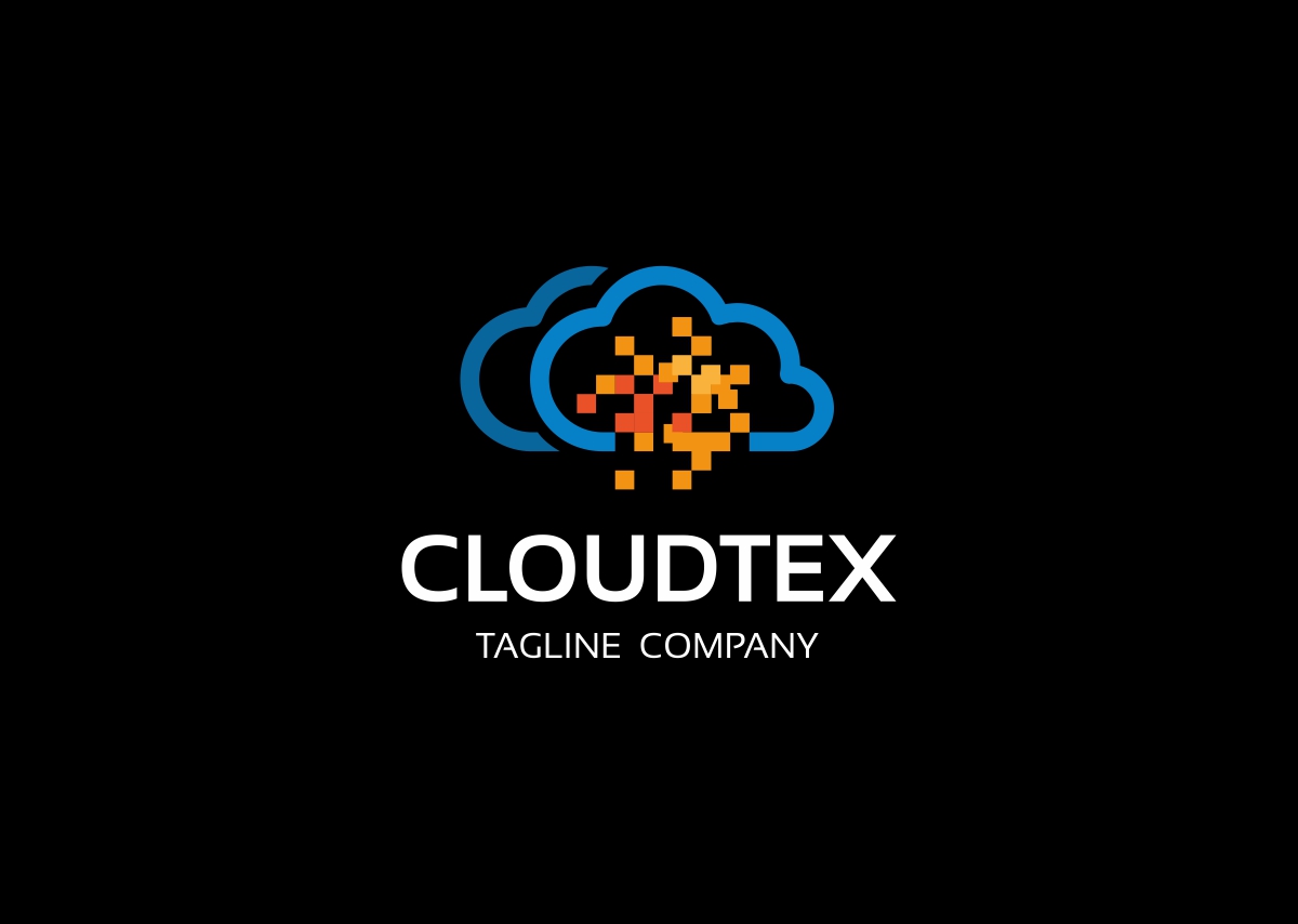 Download Шаблон логотипа "Cloud Logo Template" / Cloud Logo Template - Шаблон логотипа на тему графика agency app backup blue cloud computing connect host logo server social coding computer data digital hardware hosting interactive internet logotype