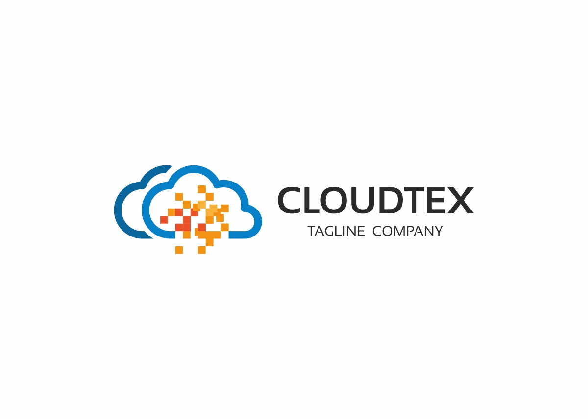 Download Шаблон логотипа "Cloud Logo Template" / Cloud Logo Template - Шаблон логотипа на тему графика agency app backup blue cloud computing connect host logo server social coding computer data digital hardware hosting interactive internet logotype