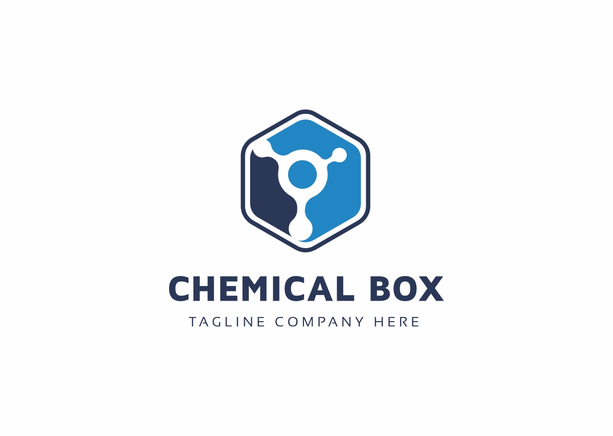 Download Шаблон логотипа "Chemical Box Logo Template" / Chemical Box Logo Template - Шаблон логотипа на тему графика alchemy atom black and white blue box chemistry clean construction cube flat hexagon hexagonal internet media modern molecule product professional