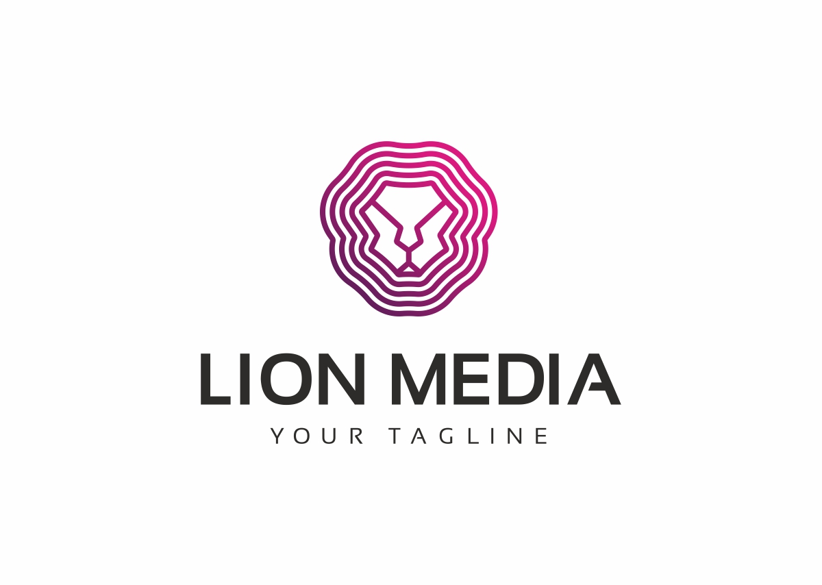 Download Шаблон логотипа "Lion Media Logo Template" / Lion Media Logo Template - Шаблон логотипа на тему графика animal animal logo branding cat classic club elegant emblem gold golden head jungle king kingdom leo lion logo vector luxury