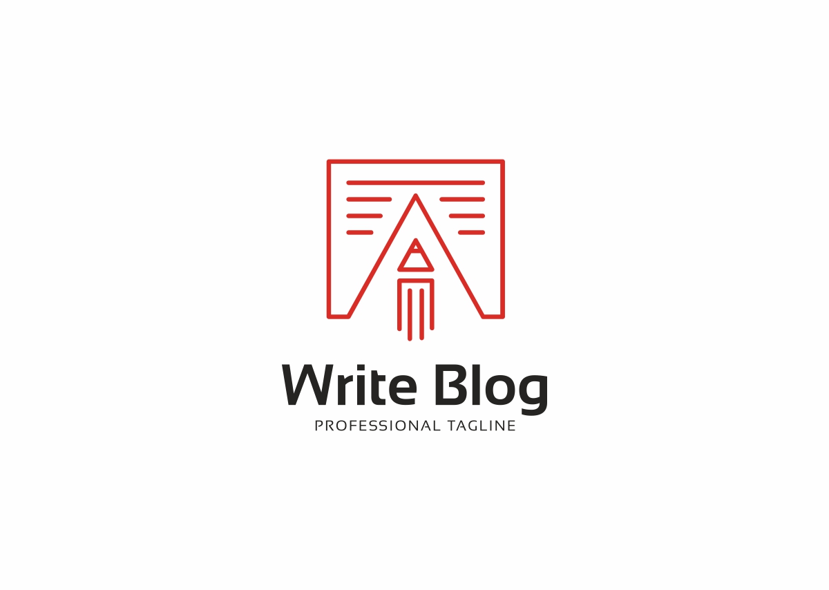 Download Шаблон логотипа "Write Blog Logo Template" / Write Blog Logo Template - Шаблон логотипа на тему графика agency app blog logo blogger business company copywriter diary drawing freelance idea internet lettering media memo note notepad paper pen
