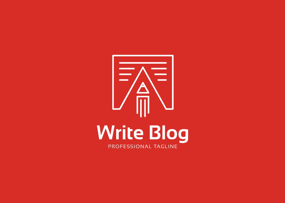 Download Шаблон логотипа "Write Blog Logo Template" / Write Blog Logo Template - Шаблон логотипа на тему графика agency app blog logo blogger business company copywriter diary drawing freelance idea internet lettering media memo note notepad paper pen