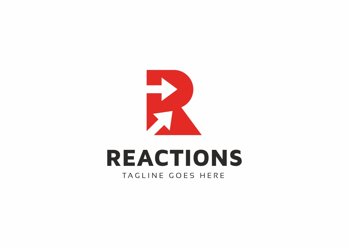 Download Шаблон логотипа "Reactions R Letter Logo Template" / Reactions R Letter Logo Template - Шаблон логотипа на тему графика architect consulting design elegant finance insurance law lawyer letter r logo media office r studio car fast preformance racing rally