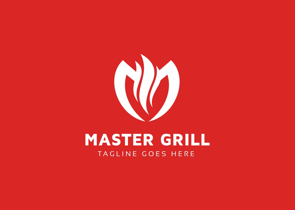 Download Шаблон логотипа "Master Grill BBQ Fire Logo Template" / Master Grill BBQ Fire Logo Template - Шаблон логотипа на тему графика apparatus barbecue logo bbq company cook cooking fresh grill master meat print restaurant stars template tool vector web
