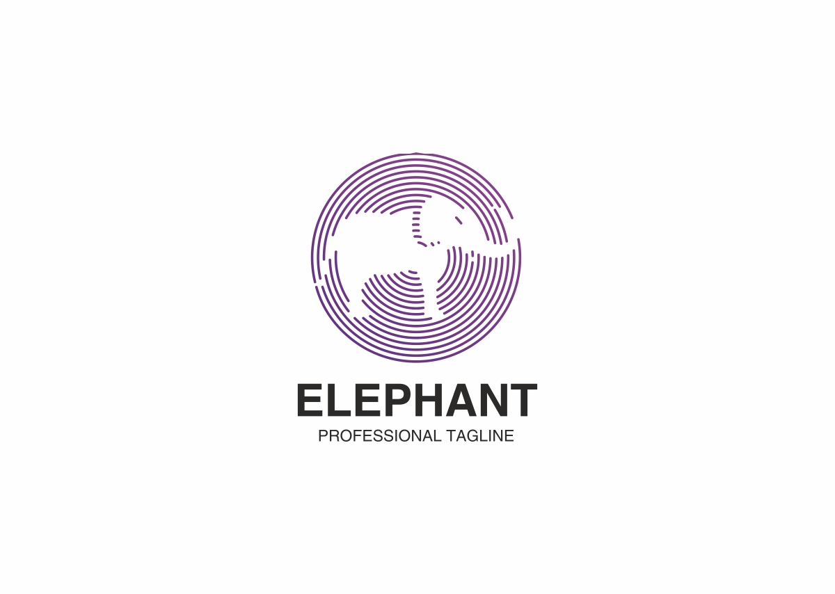 Download Шаблон логотипа "Elephant  - Logo Template" / Elephant  - Logo Template - Шаблон логотипа на тему графика africa animal studio animals art best logo big colored elephant creative mark elephants emblem huge kid logotype mammoth media shop