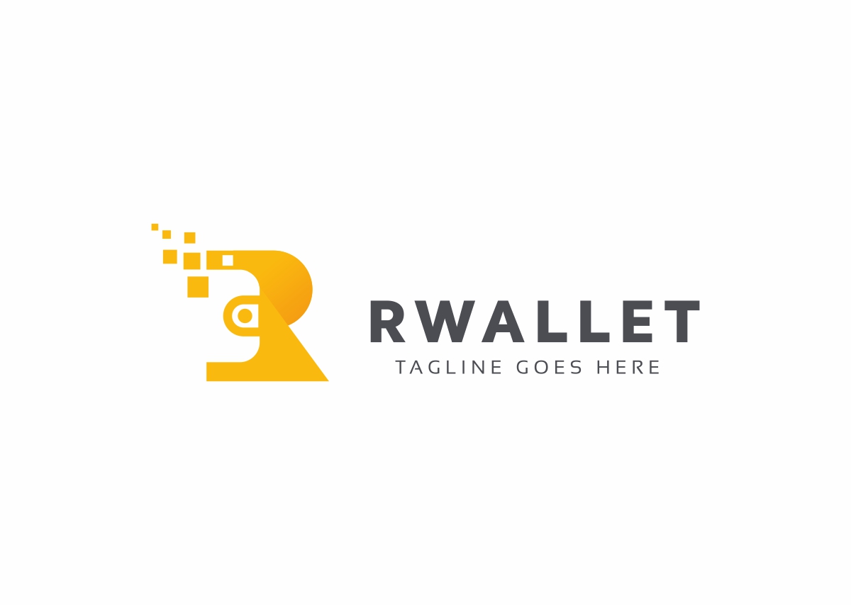 Download Шаблон логотипа "R Wallet Crypto Logo Template" / R Wallet Crypto Logo Template - Шаблон логотипа на тему графика accounting app bitcoin brand coins dollars finance logo market money pocket money wallet web balance bank banking bill buy card