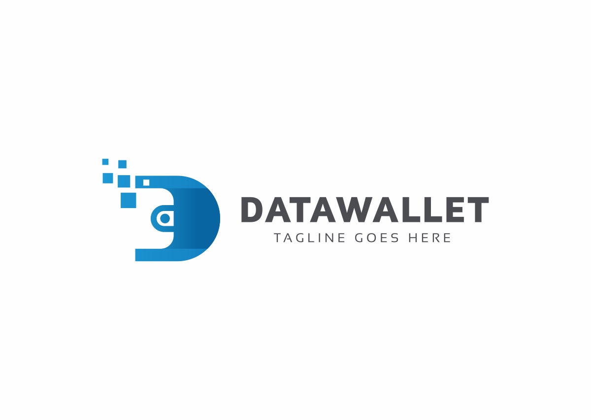 Download Шаблон логотипа "Data Wallet Logo Template" / Data Wallet Logo Template - Шаблон логотипа на тему графика bank bit coin logo mining money bitcoin branding building cash creative crypto data digging digital digital money economics explorer mines