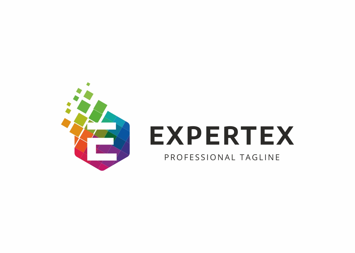 Download Шаблон логотипа "Expertex E Letter Logo Template" / Expertex E Letter Logo Template - Шаблон логотипа на тему графика brand consultant consulting corporate creative data development digital e letter e logo pixel educative elearning electronic elite entertainment exo extreme