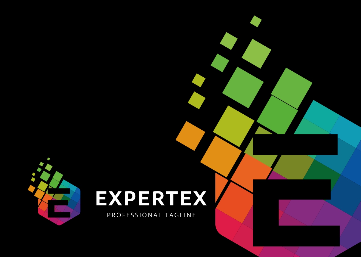 Download Шаблон логотипа "Expertex E Letter Logo Template" / Expertex E Letter Logo Template - Шаблон логотипа на тему графика brand consultant consulting corporate creative data development digital e letter e logo pixel educative elearning electronic elite entertainment exo extreme