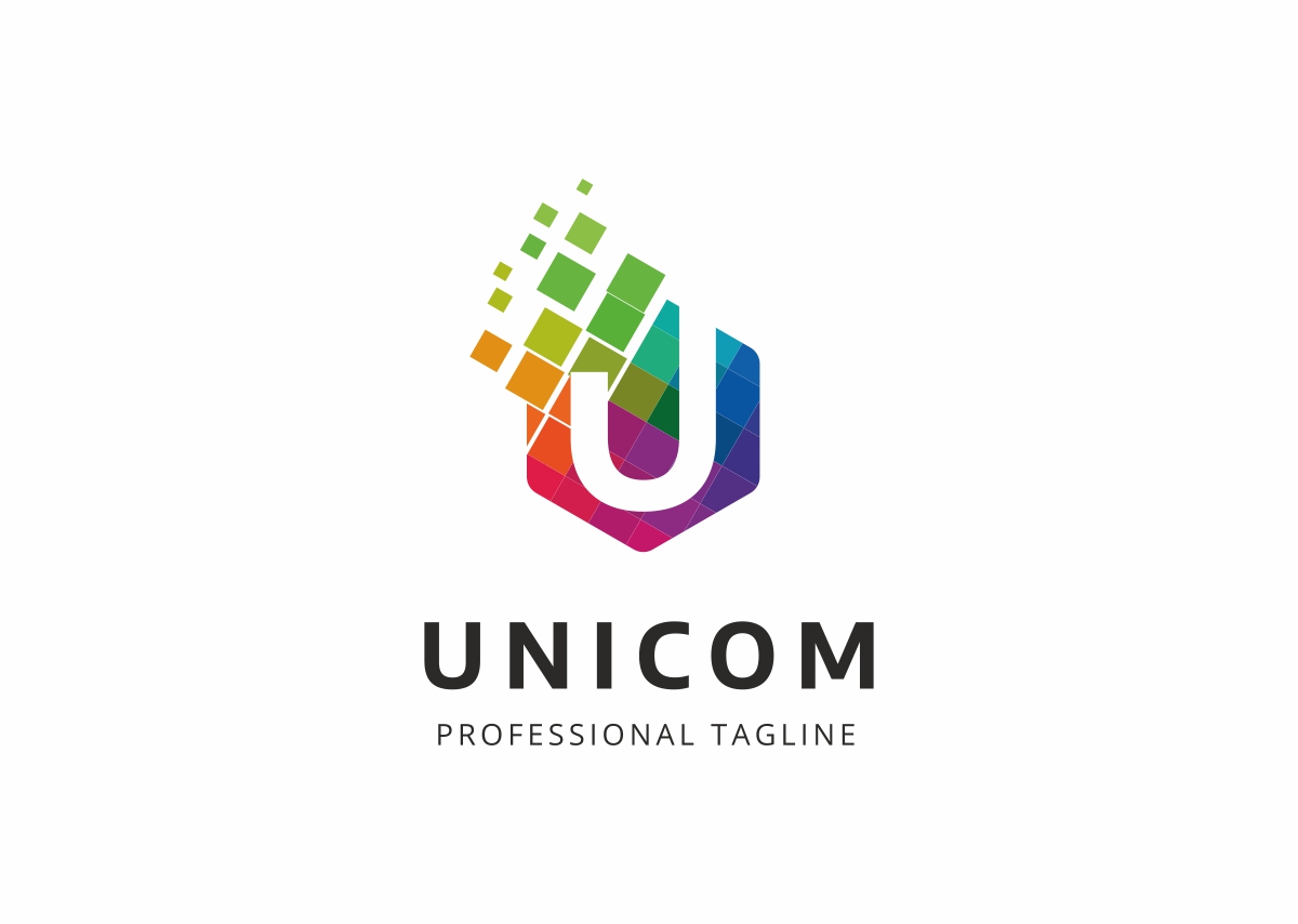 Download Шаблон логотипа "Unicom - U Letter Polygon Logo Template" / Unicom - U Letter Polygon Logo Template - Шаблон логотипа на тему графика app brand business communication company connect corporate design energy hardware host identity internet modern power program soft software u letter