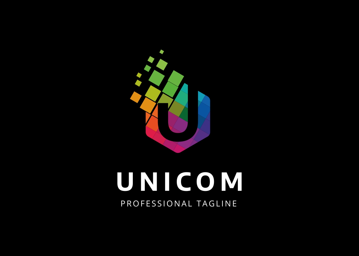 Download Шаблон логотипа "Unicom - U Letter Polygon Logo Template" / Unicom - U Letter Polygon Logo Template - Шаблон логотипа на тему графика app brand business communication company connect corporate design energy hardware host identity internet modern power program soft software u letter
