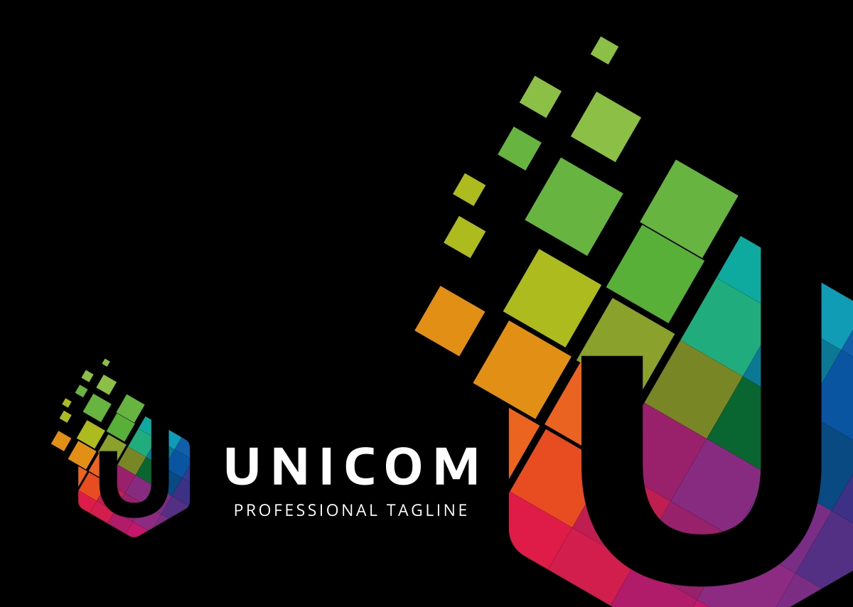 Download Шаблон логотипа "Unicom - U Letter Polygon Logo Template" / Unicom - U Letter Polygon Logo Template - Шаблон логотипа на тему графика app brand business communication company connect corporate design energy hardware host identity internet modern power program soft software u letter