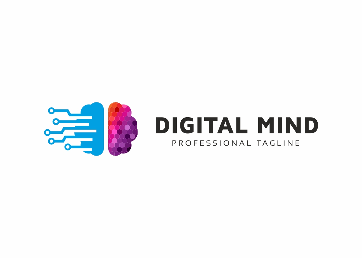 Download Шаблон логотипа "Digital Mind Logo Template" / Digital Mind Logo Template - Шаблон логотипа на тему графика abstract app colorful creative digital face head human digital idea mind hitech pixel internet modern pixel man pixels brain blue