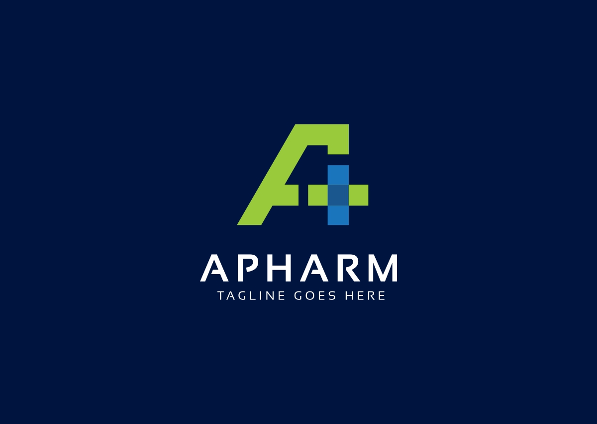 Download Шаблон логотипа "A Pharm - A Letter Plus Logo Template" / A Pharm - A Letter Plus Logo Template - Шаблон логотипа на тему графика addition agency brand business consultant consulting corporate entertainment identity investment letter marketing media logo plus symbol pole positive a