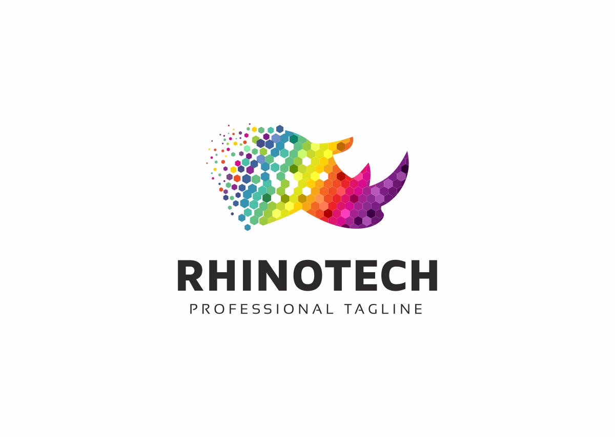Download Шаблон логотипа "Rhino Logo Template" / Rhino Logo Template - Шаблон логотипа на тему графика animal brand colorful colors corporate defense entertainment financial horn hunter investment longevity media paradox polygon professional protection rhino rhinoceros logo