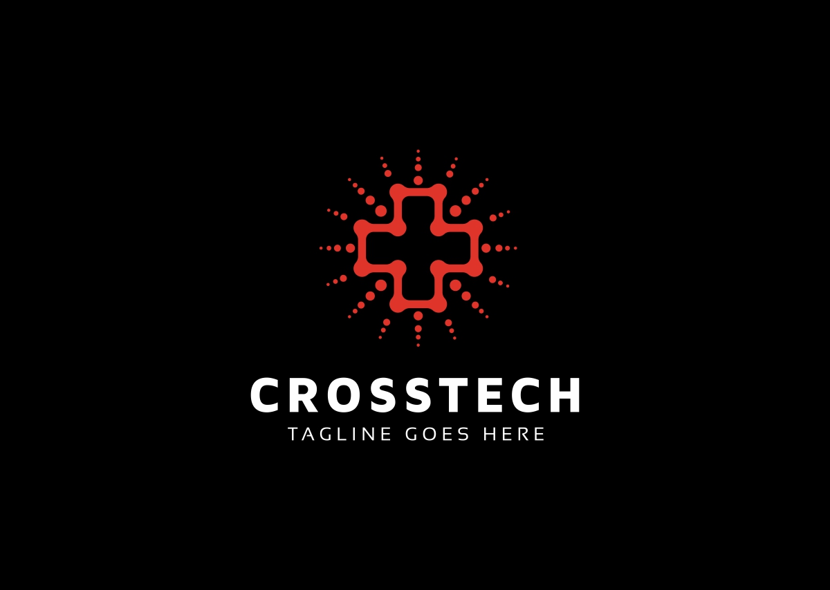 Download Шаблон логотипа "Cross Tech Logo Template" / Cross Tech Logo Template - Шаблон логотипа на тему графика application building chemistry coding computer repair connection construction cross data design develop digital innovative internet media medical technology modern network