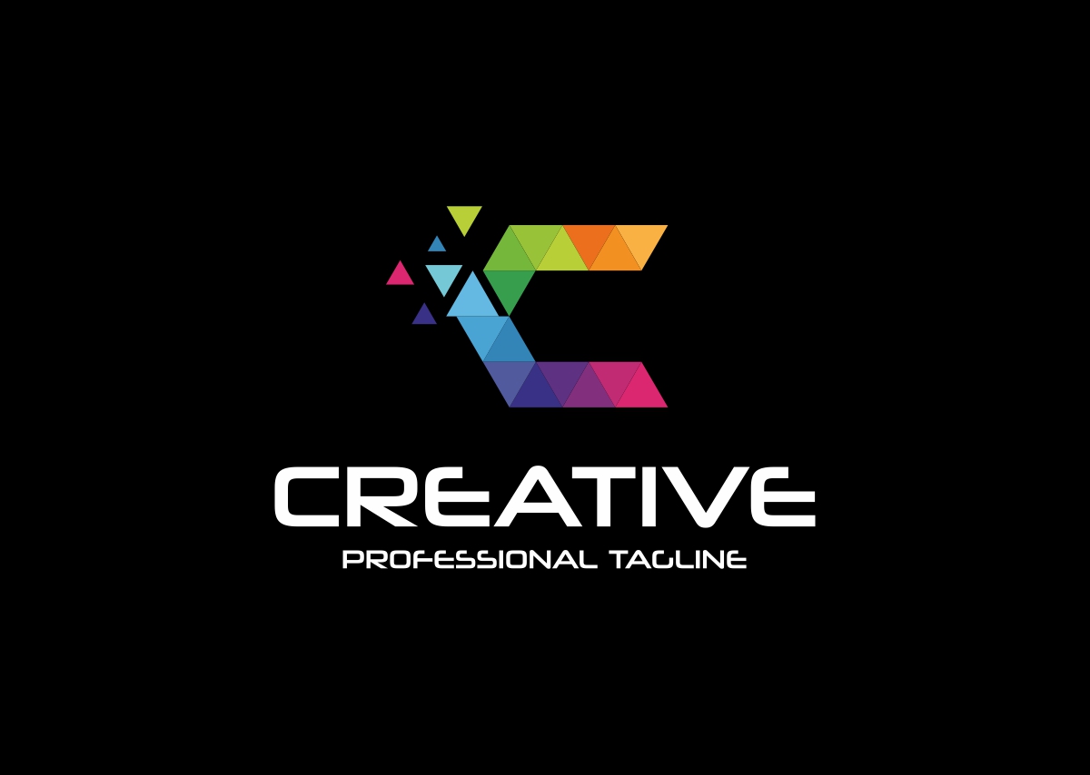 Download Шаблон логотипа "Creative - C Letter Polygon Logo Template" / Creative - C Letter Polygon Logo Template - Шаблон логотипа на тему графика alphabet box c letter logo color colour creative creativity cube design digital graphic hexa image initial c media modern polygon
