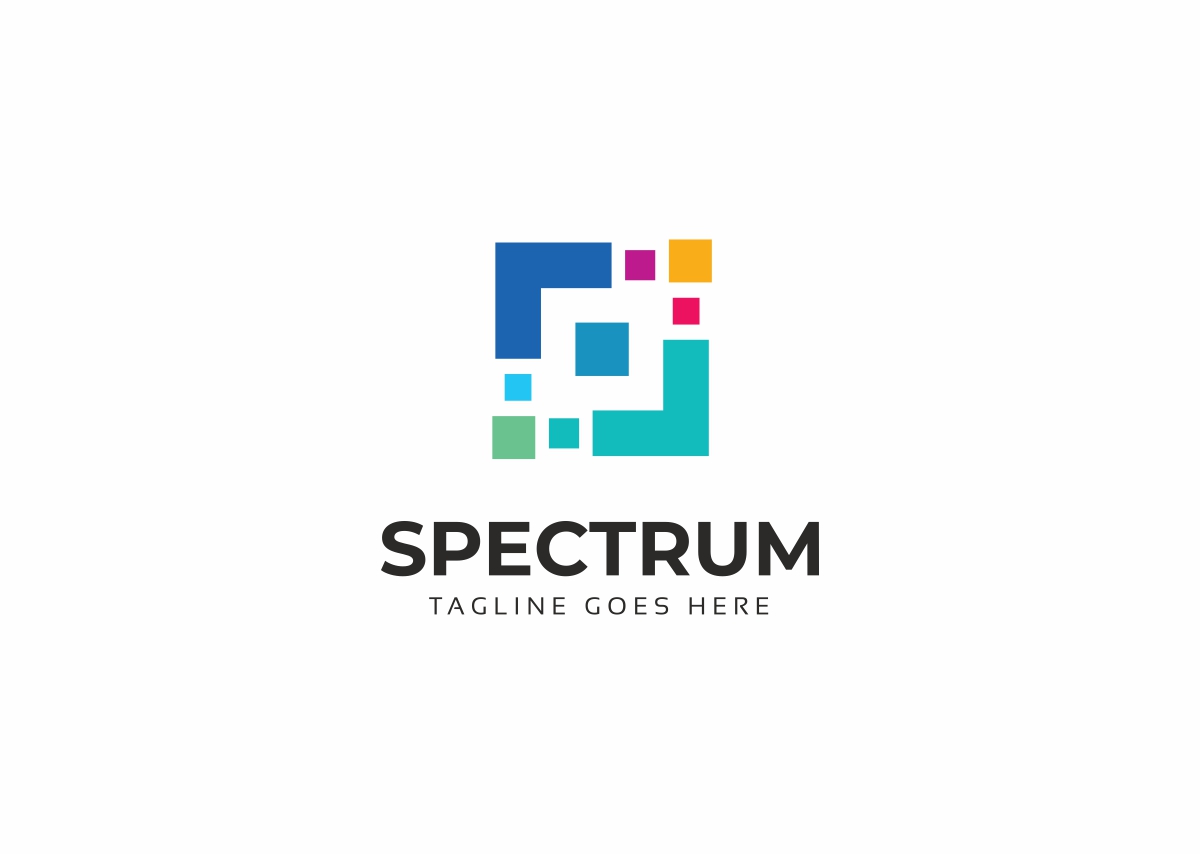 Download Шаблон логотипа "Spectrum Logo Template" / Spectrum Logo Template - Шаблон логотипа на тему графика art color design photo photography printing shutter solutions spectrum app icon box business branding business commerce communication communications consulting corporate