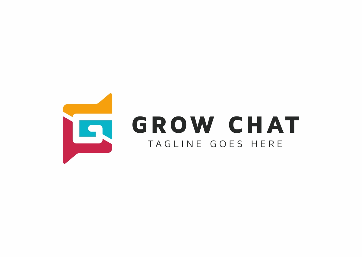 Download Шаблон логотипа "Grow Chat - G Letter Logo Template" / Grow Chat - G Letter Logo Template - Шаблон логотипа на тему графика abstract ad app chat communicative community connect creative design g letter logo game graphic language media organization people psd social