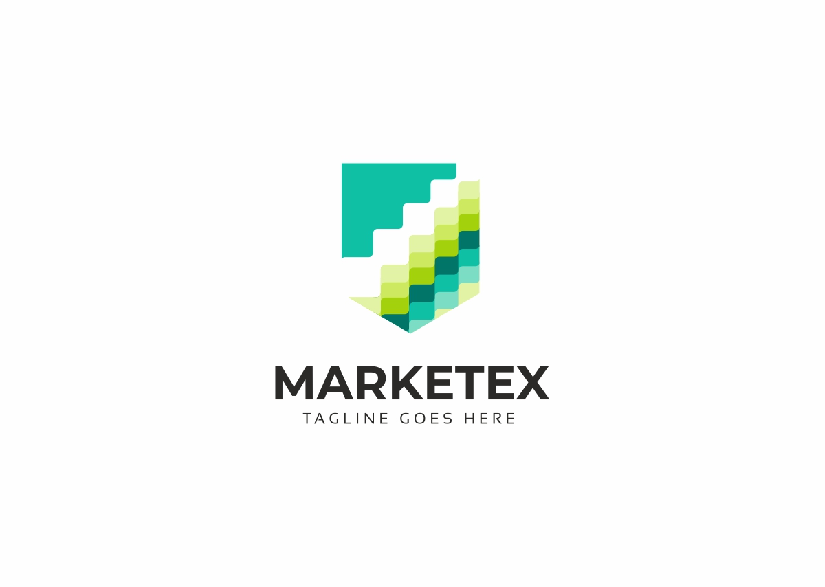 Download Шаблон логотипа "Marketex Logo Template" / Marketex Logo Template - Шаблон логотипа на тему графика app arrow bar blue brand branding business chart corporate eco energy finance green growth identity logo market marketing money shield