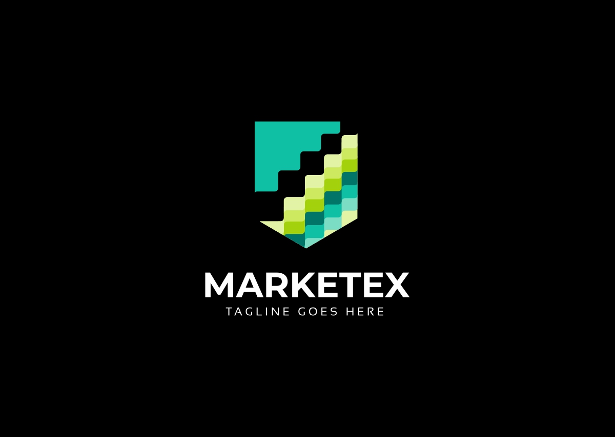 Download Шаблон логотипа "Marketex Logo Template" / Marketex Logo Template - Шаблон логотипа на тему графика app arrow bar blue brand branding business chart corporate eco energy finance green growth identity logo market marketing money shield