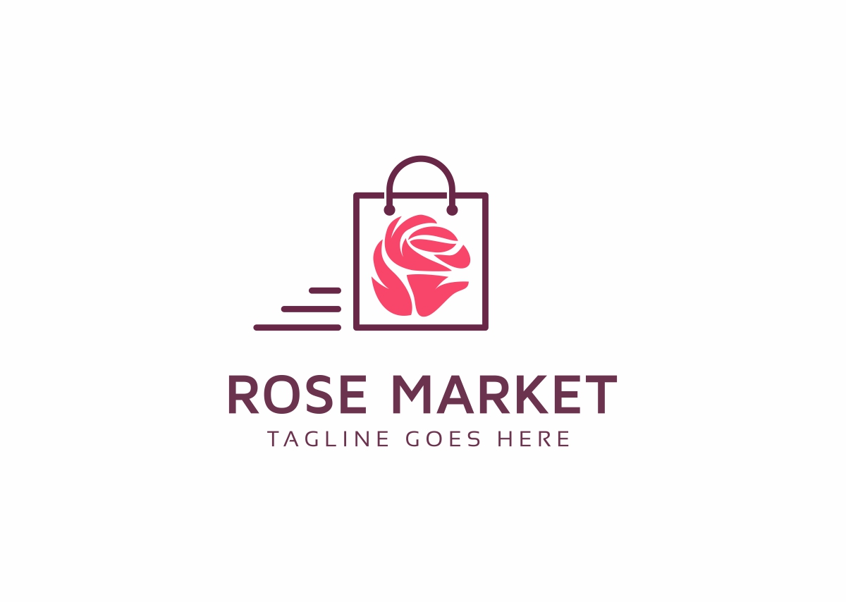 Download Шаблон логотипа "Rose Market Flower Logo Template" / Rose Market Flower Logo Template - Шаблон логотипа на тему графика apartment apparel application beauty brand care clothing develop florist flow flower garden hotel house leaf life logo market modern rose
