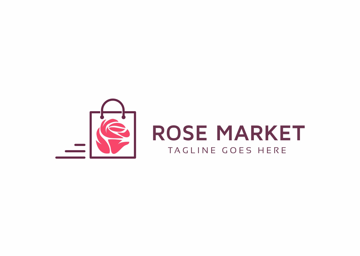 Download Шаблон логотипа "Rose Market Flower Logo Template" / Rose Market Flower Logo Template - Шаблон логотипа на тему графика apartment apparel application beauty brand care clothing develop florist flow flower garden hotel house leaf life logo market modern rose